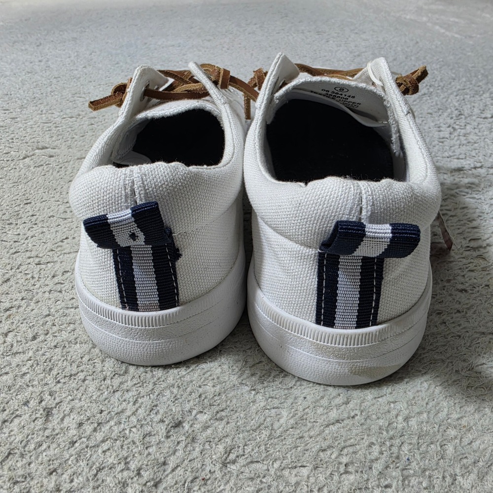 Tommy Bahama Sneakers Women Size 8 White Canvas Leather Laces Nautical Low Top - Picture 7 of 7